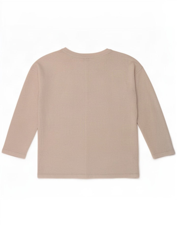 Zara Womens Trafaluc Top Manga Longa Reino Unido 14 Médio Branco