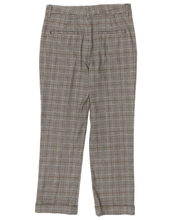 Zara Calça Chino Feminina Cintura Alta UE 34 2XS W24 L25 Cinza Houndstooth