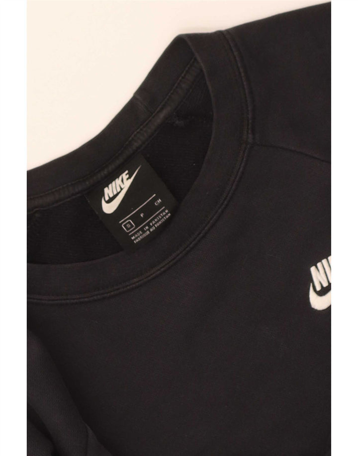 Nike Womens Oversized Sweatshirt Jumper UK 10 Pequeno Preto
