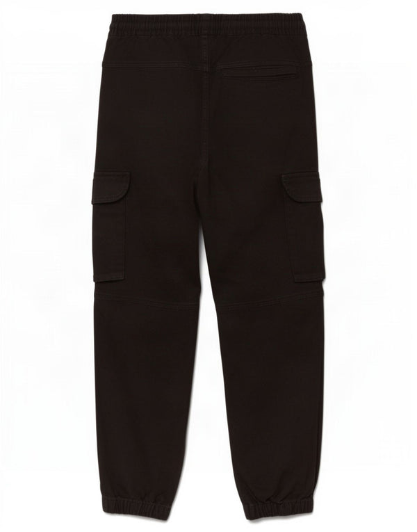 Zara Mens Joggers Cargo Calças Pequenas W30 L27 Algodão Preto