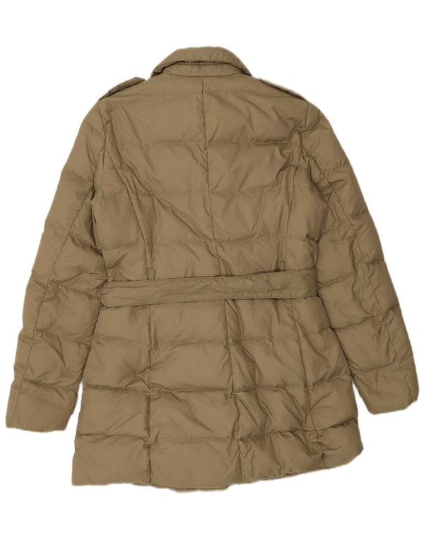 Casaco acolchoado militar feminino Aspesi com peito duplo Reino Unido 10 pequeno bege