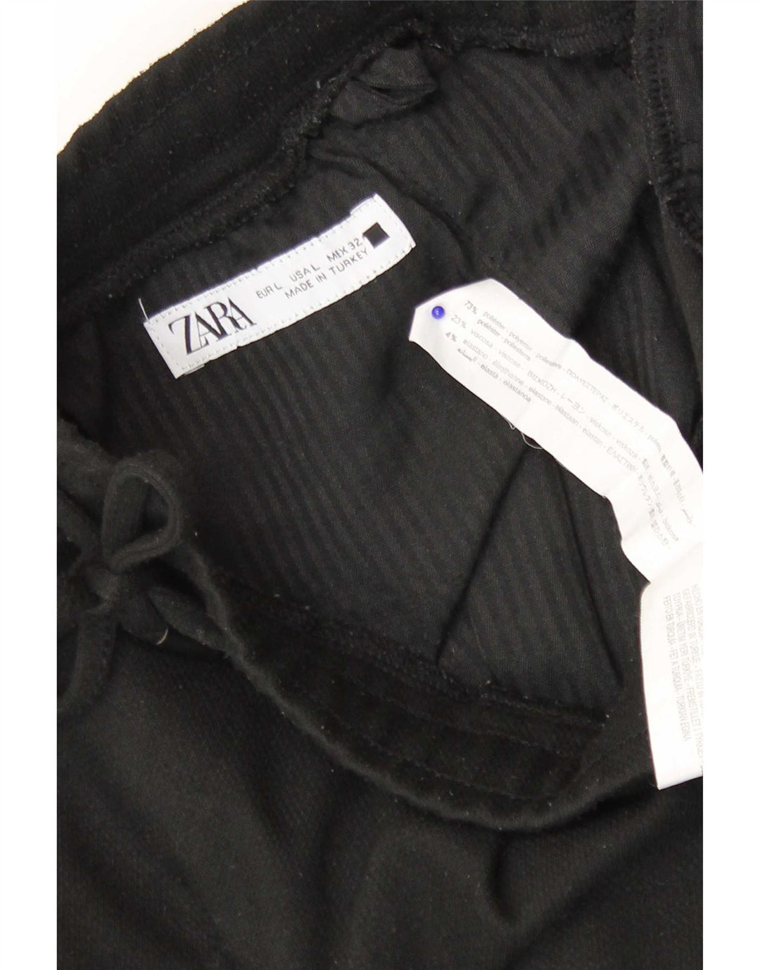 Zara Mens Sport Shorts Grande Poliéster Preto