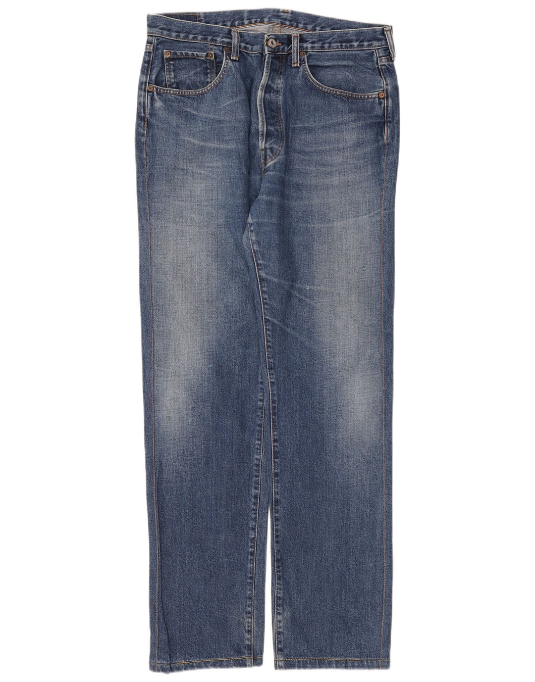Replay Mens Straight Jeans W36 L36 Azul Algodão