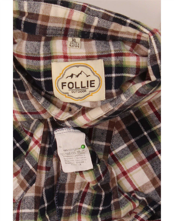 Camisa masculina Follie tamanho 43/44 XL algodão xadrez multicolorido