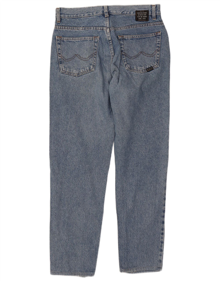 Calça jeans feminina de cintura alta BENETTON IT 48 XL W32 L30 azul algodão