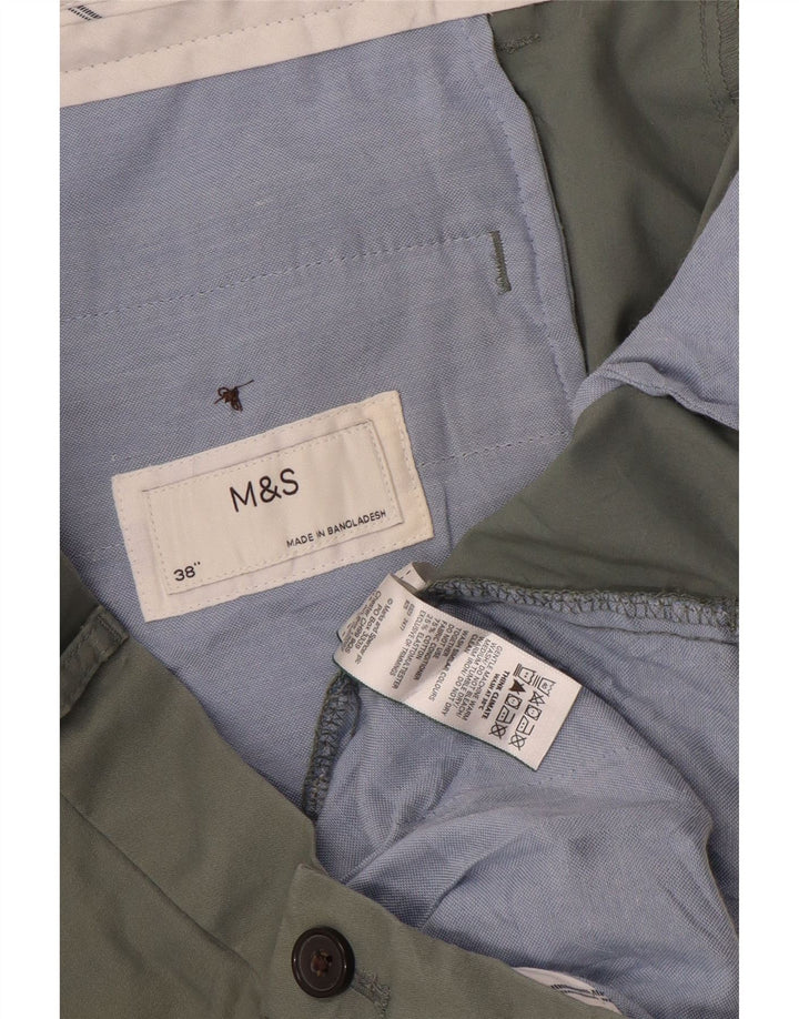 Shorts chino masculino Marks & Spencer W38 XL algodão cáqui