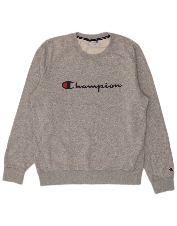 Champion moletom gráfico masculino jumper grande cinza manchado camelhair