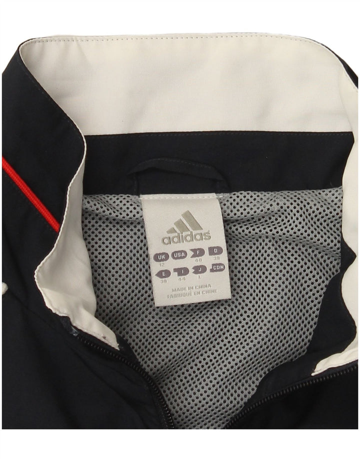 Adidas Womens Clima Proof Rain Jacket UK 12 Médio Azul Marinho Colourblock