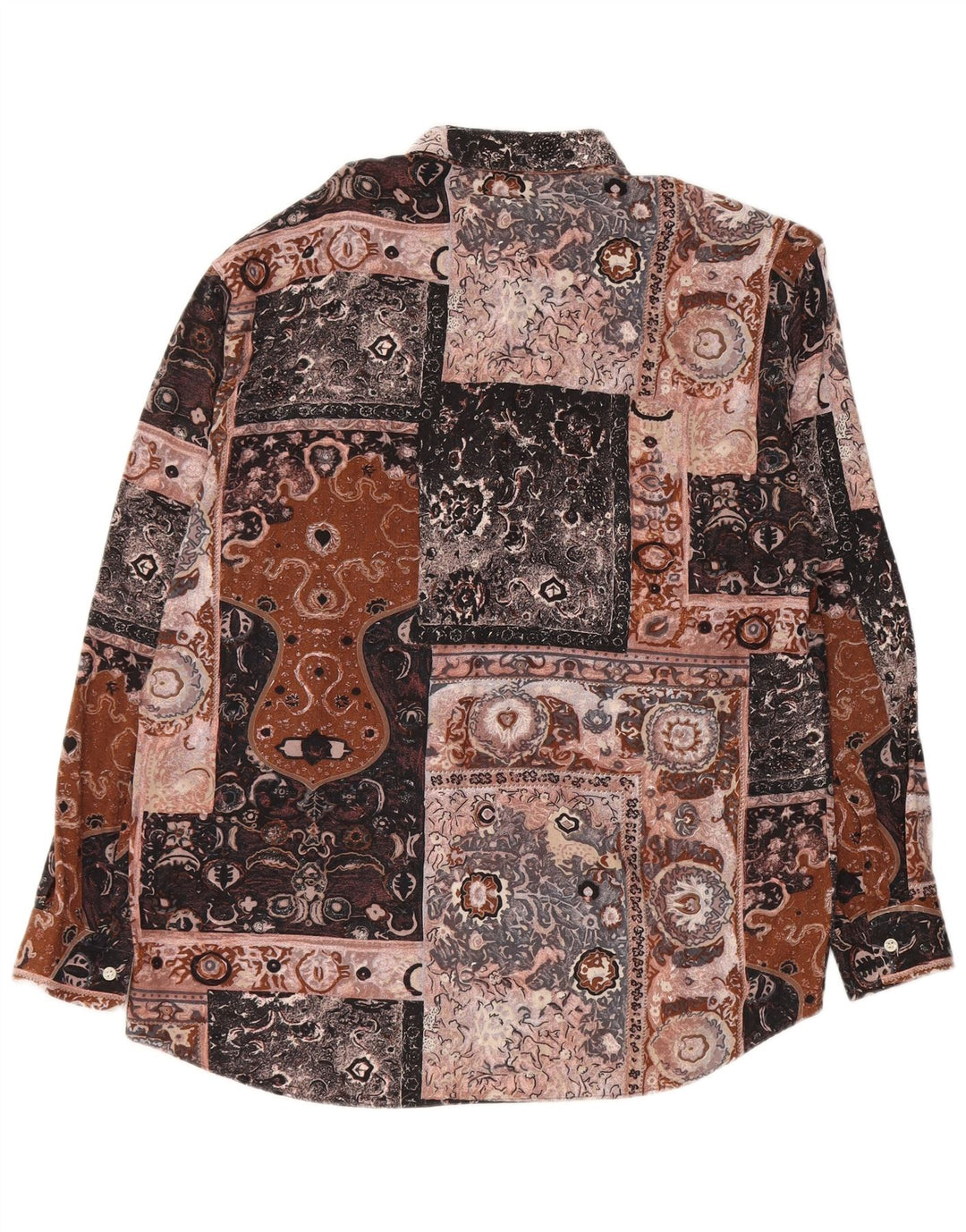Camisa masculina vintage média patchwork multicolorida