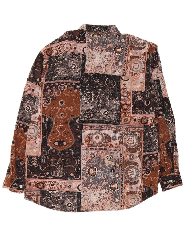 Camisa masculina vintage média patchwork multicolorida