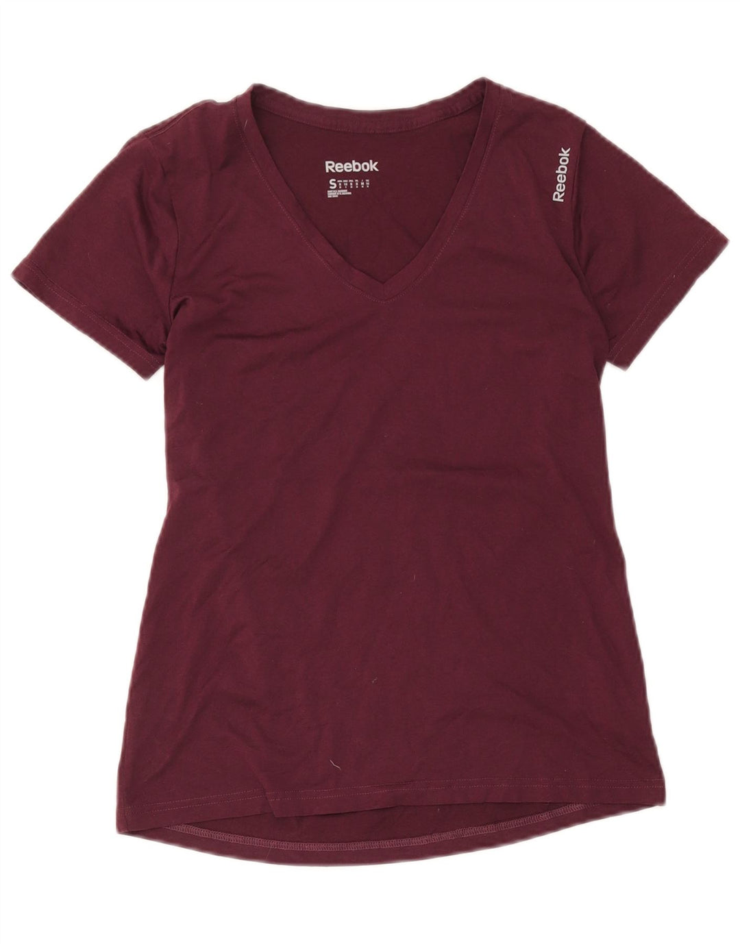 Reebok Camiseta Feminina Top UK 10 Pequena Borgonha Poliéster