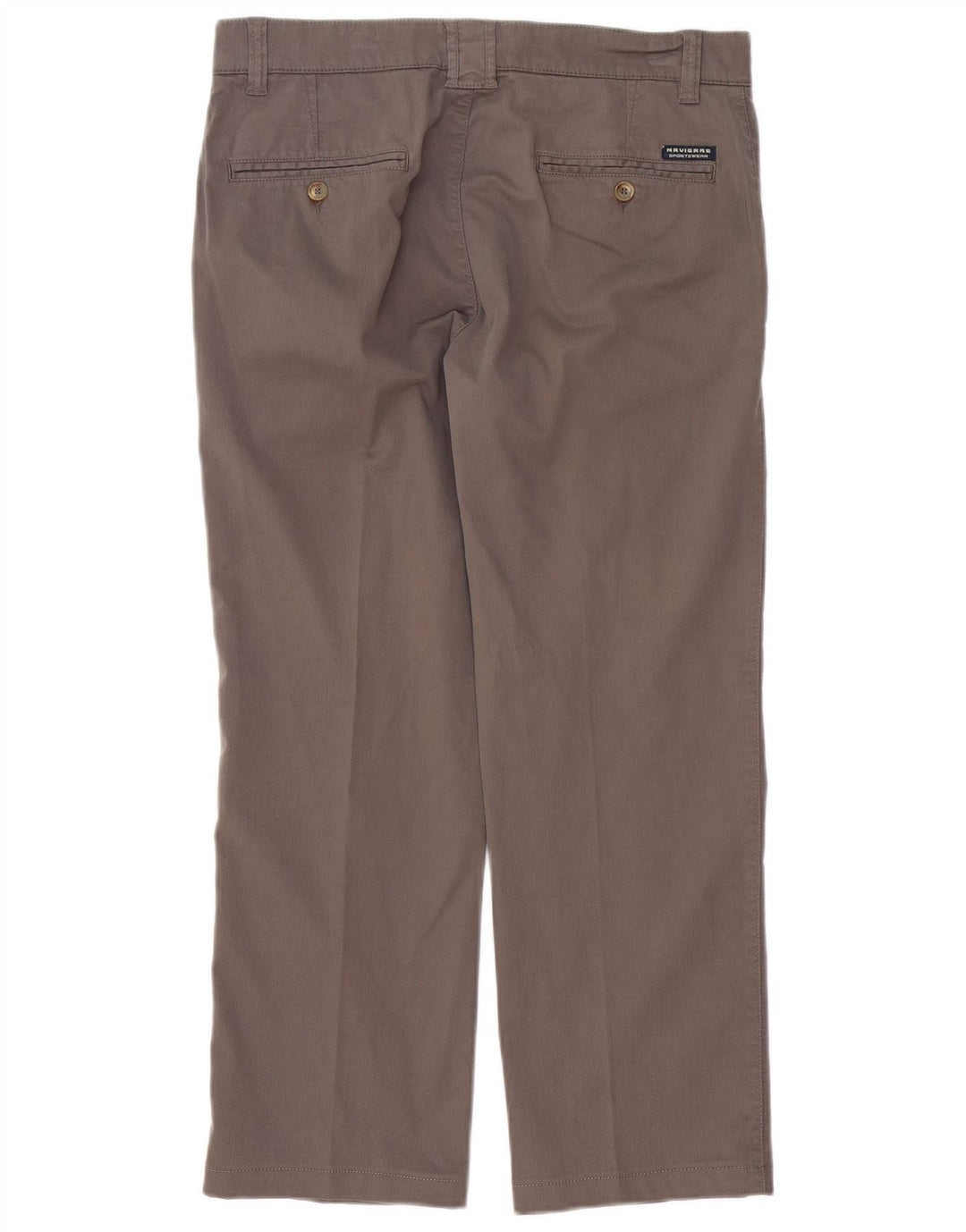 Calça chino reta masculina NAVIGARE IT 48 médio W34 L26 algodão cinza
