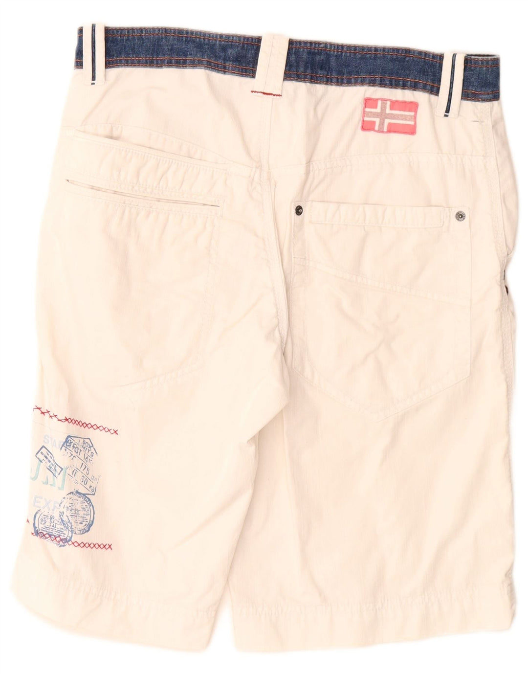 Napapijri Mens Graphic Cargo Shorts IT 46 Pequeno W30 Branco