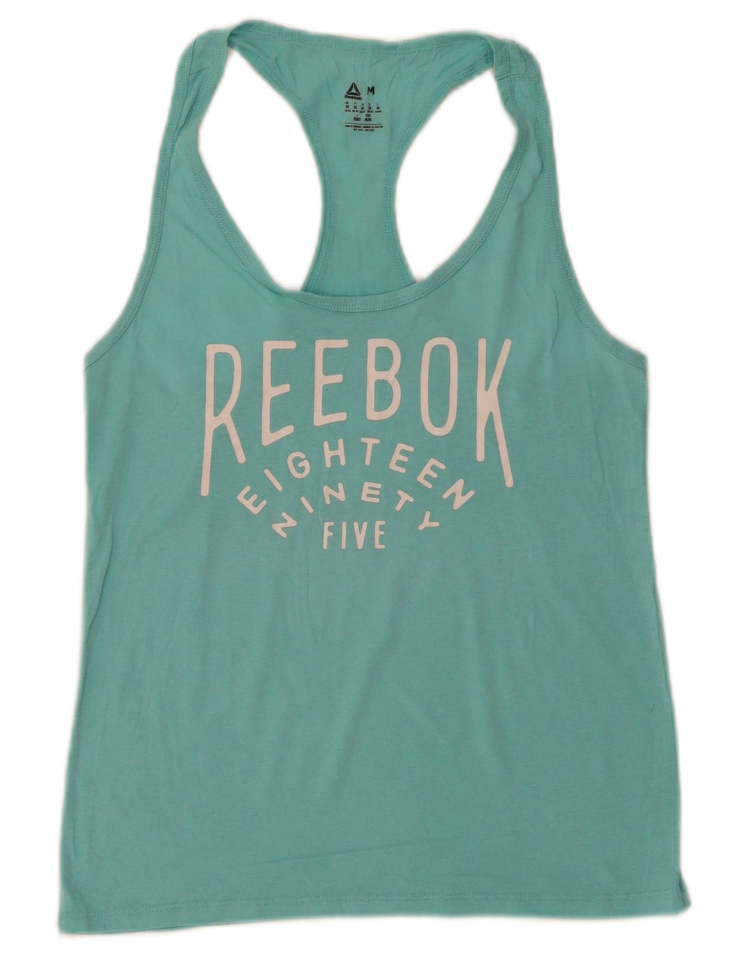 Reebok Womens Graphic Vest Top UK 12/14 Médio Turquesa