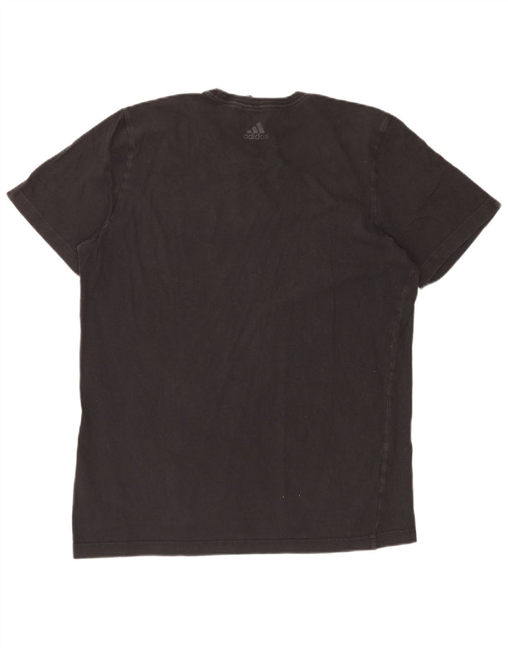 Camiseta masculina ADIDAS com estampa gráfica grande de algodão preto