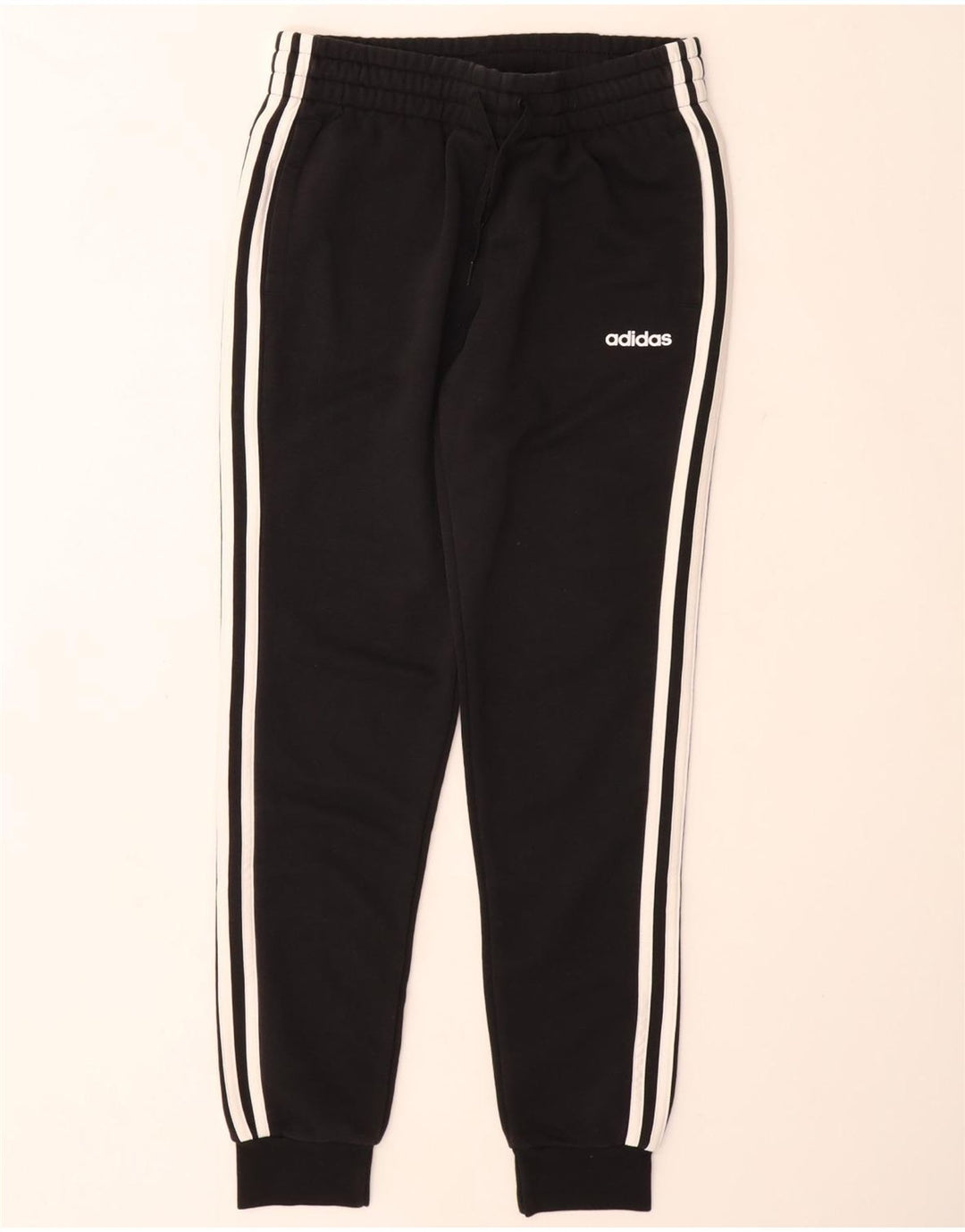 ADIDAS Womens Tracksuit Pants Joggers UK 8/10 Pequeno Algodão Preto