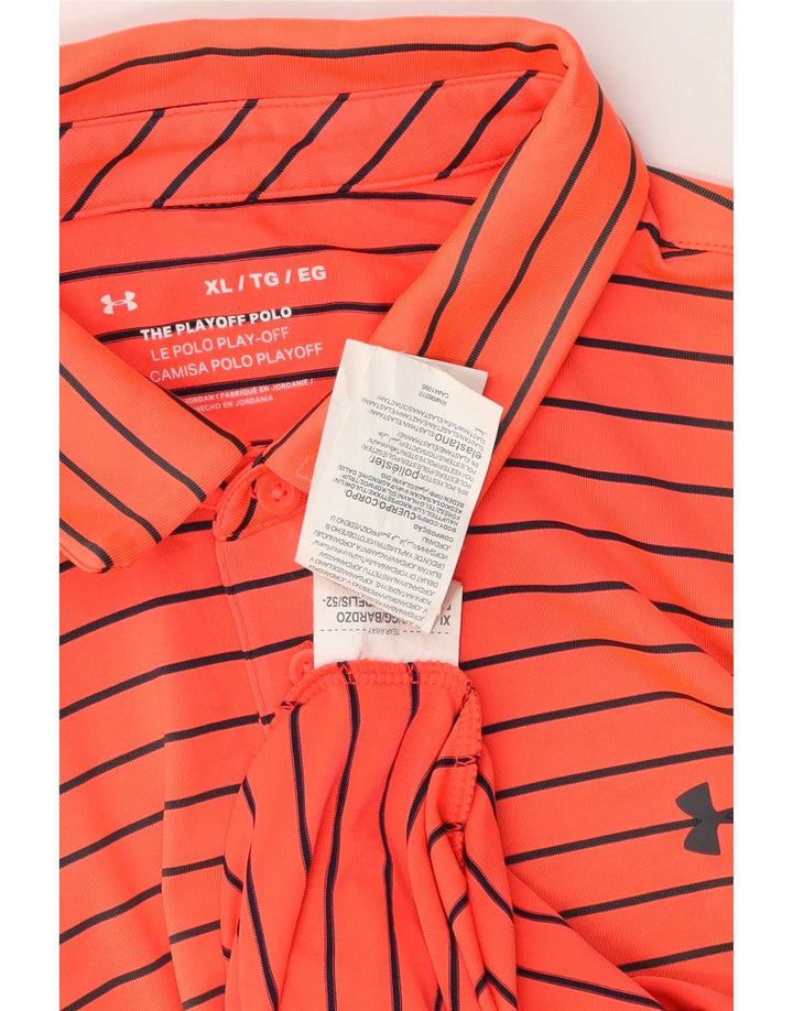 Camisa polo masculina Under Armour XL laranja listrada de poliéster