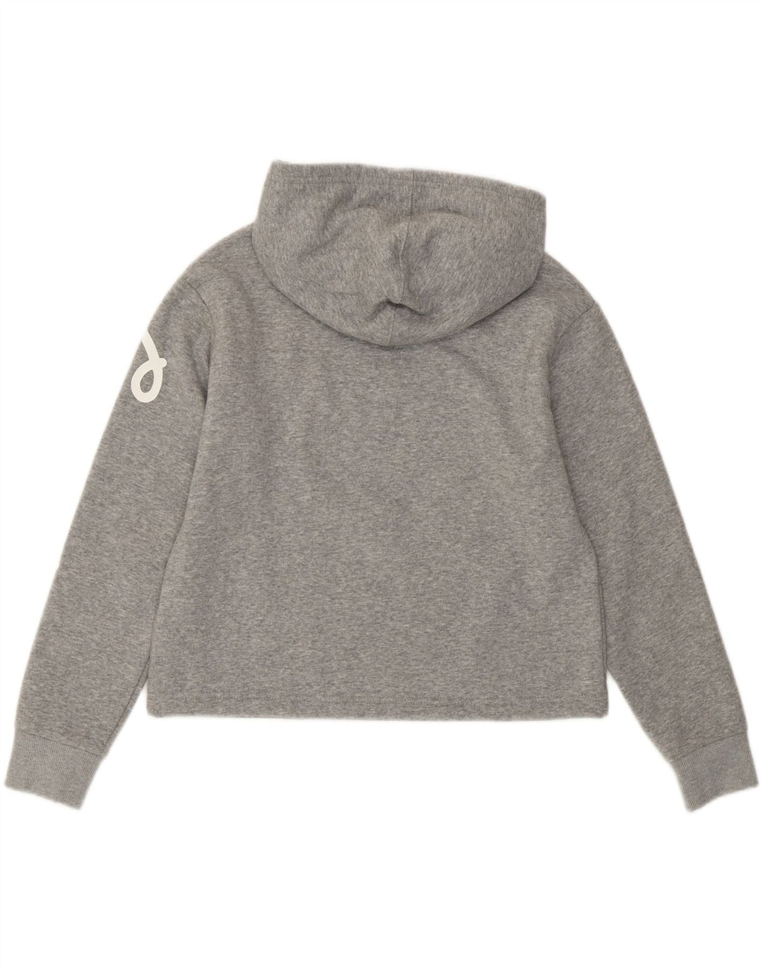 CONVERSE Girls Graphic Hoodie Jumper 12-13 Years Large Grey Cotton Vintage Converse and Second-Hand Converse from Messina Hembry 