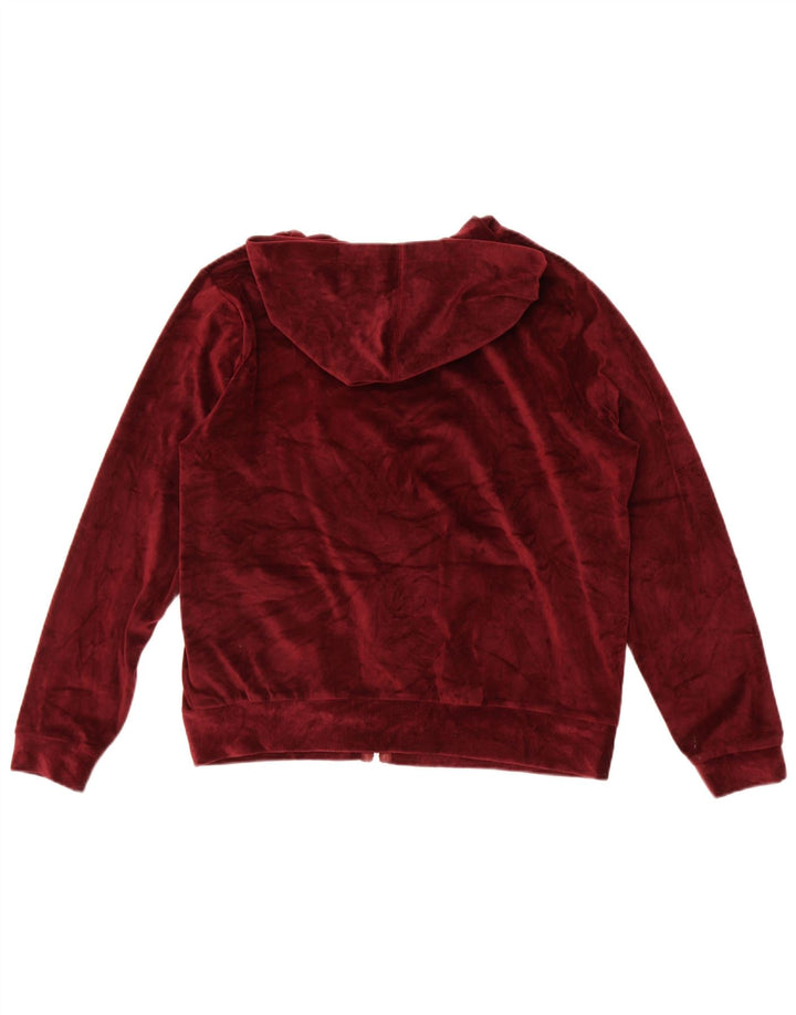 Suéter feminino Marks & Spencer com capuz e zíper grande Reino Unido 12 Médio Borgonha