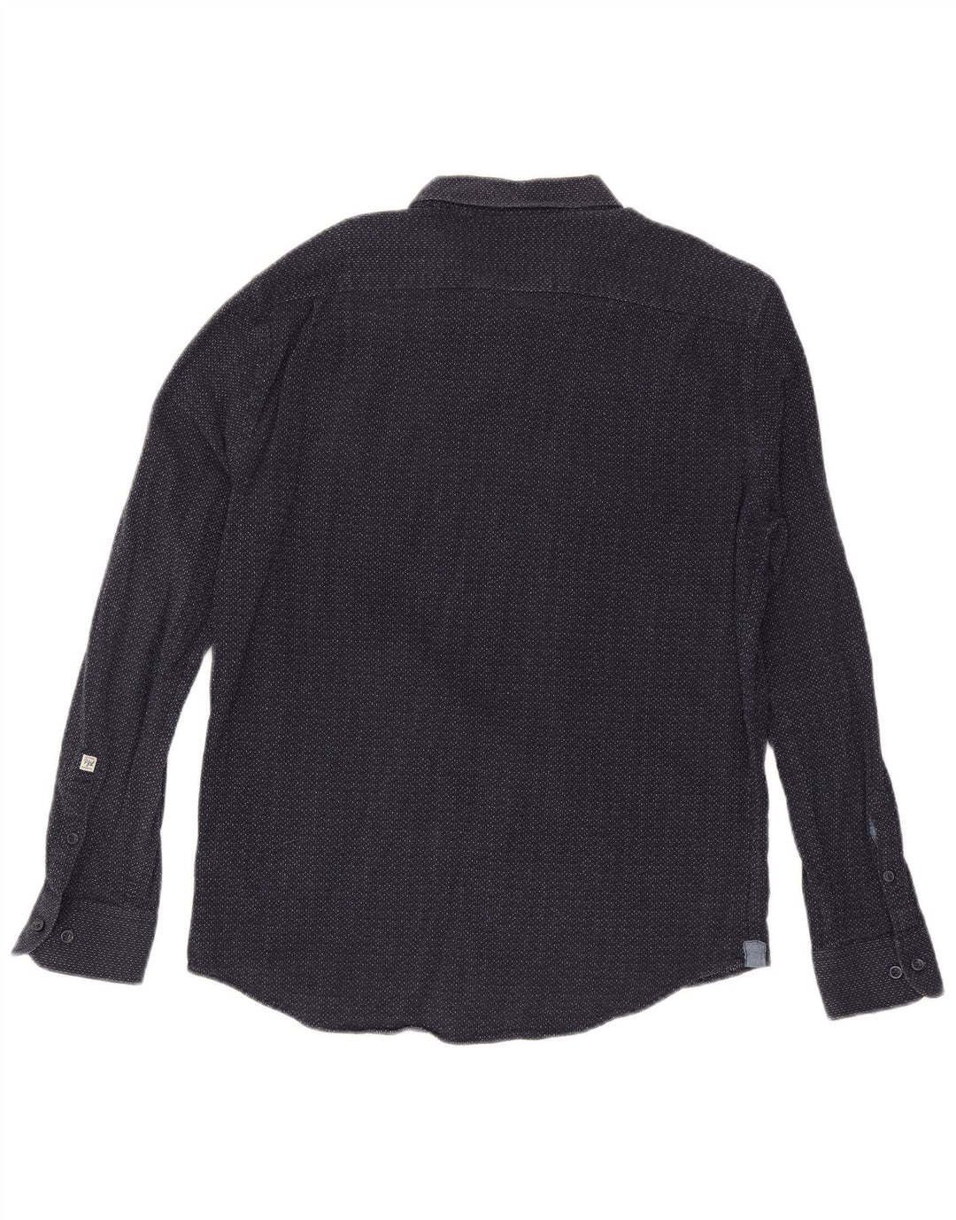 Camisa masculina PEPE Jeans XL azul marinho algodão manchado