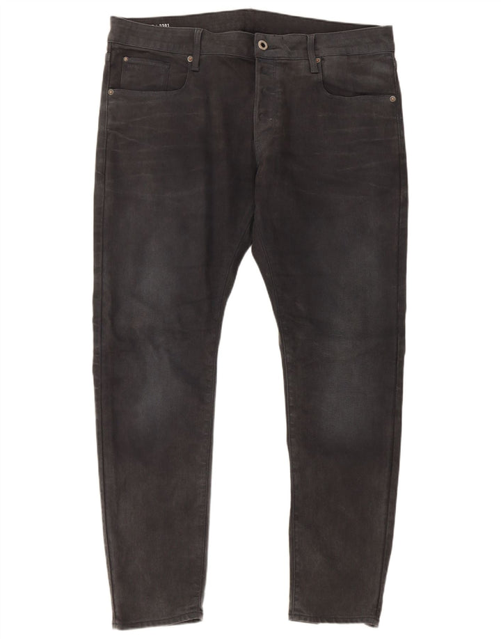 G-Star Masculino 3301 Slim Jeans W40 L32 Algodão Cinza