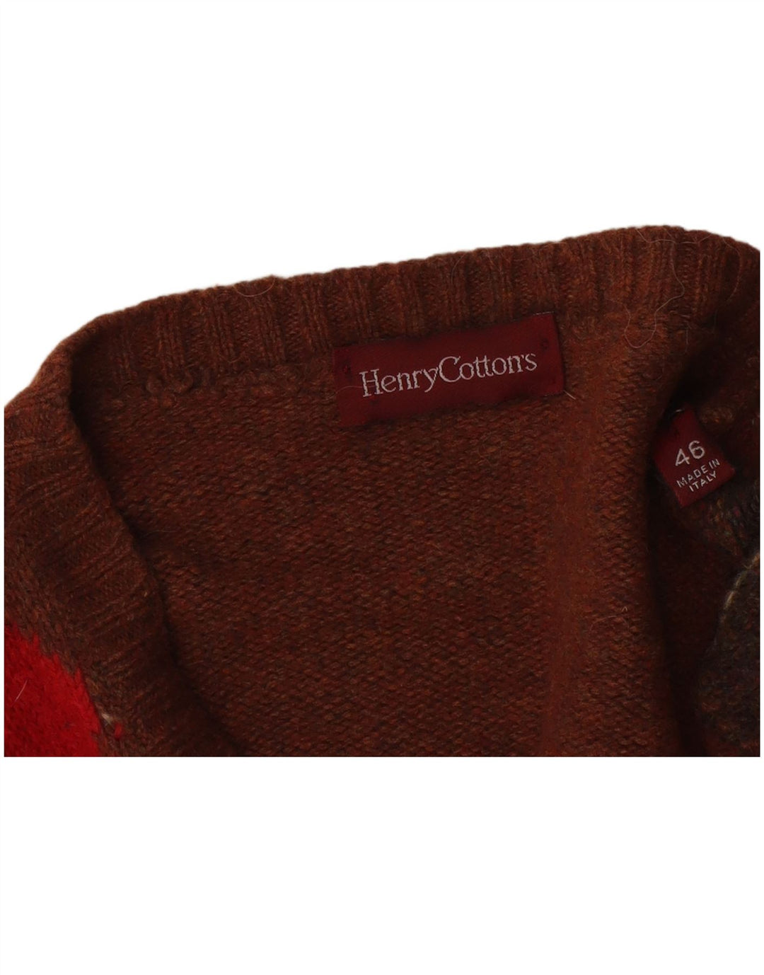 Suéter cardigã feminino Henry Cottons IT 46 grande marrom argyle/diamante