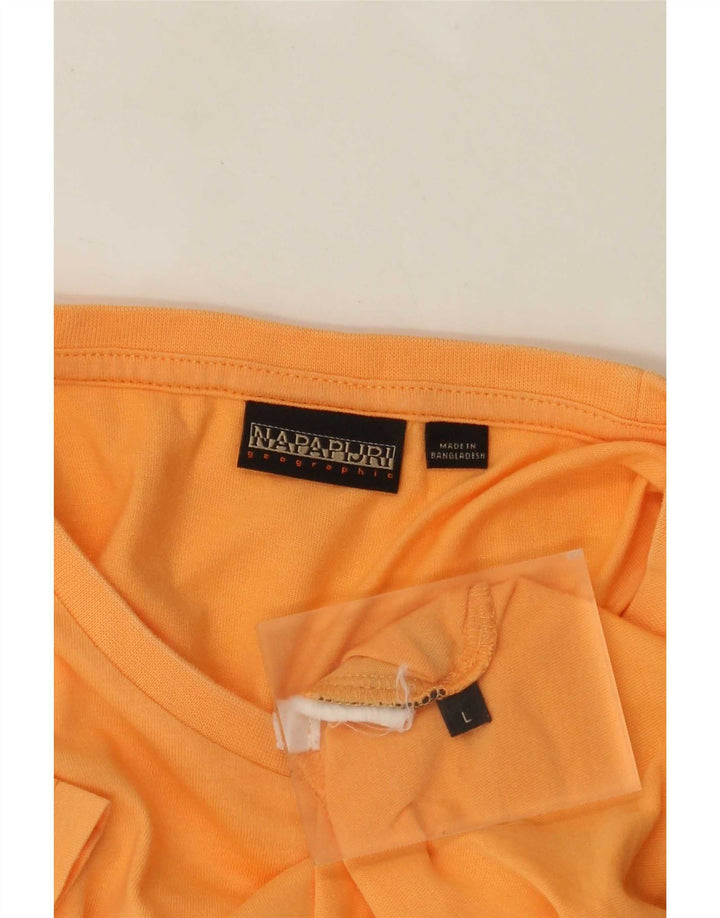 Camiseta NAPAPIJRI masculina geográfica grande laranja