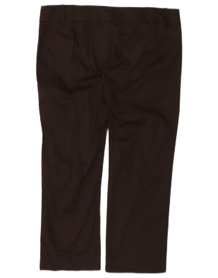 Calça feminina reta cortada ZARA EU 44 XL W34 L23 algodão marrom