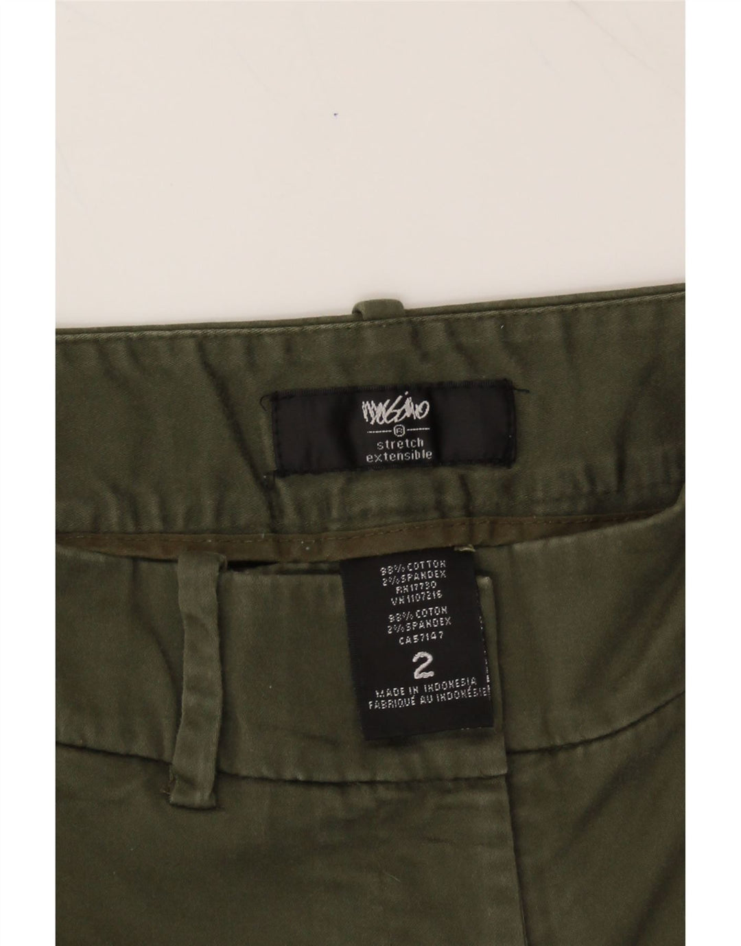 MOSSIMO Womens Low Waist Hot Pants US 2 XS W28  Green Cotton Vintage Mossimo and Second-Hand Mossimo from Messina Hembry 