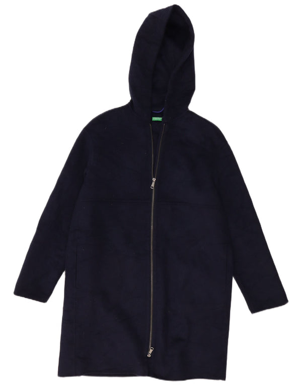 Sobretudo feminino oversized BENETTON UK 10 pequeno lã azul marinho