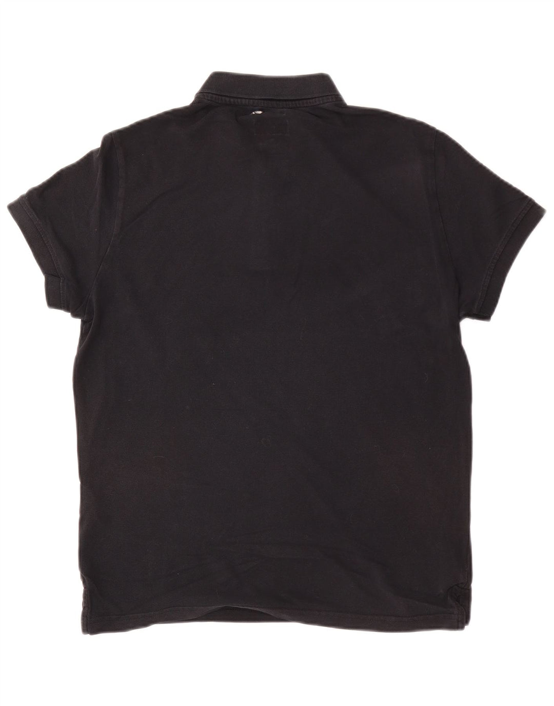 Camisa polo masculina Armani Jeans Custom Fit de algodão preto médio