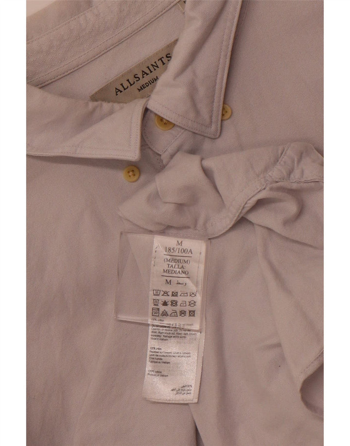 Camisa masculina All Saints de algodão branco médio