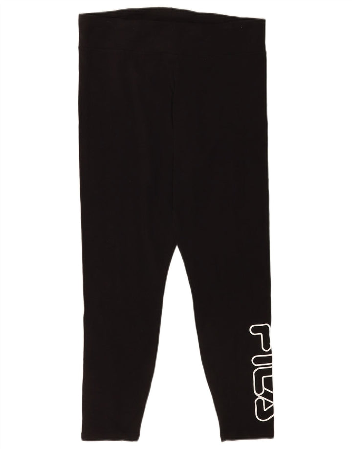 Fila Womens Graphic Crop Leggings Grande Algodão Preto