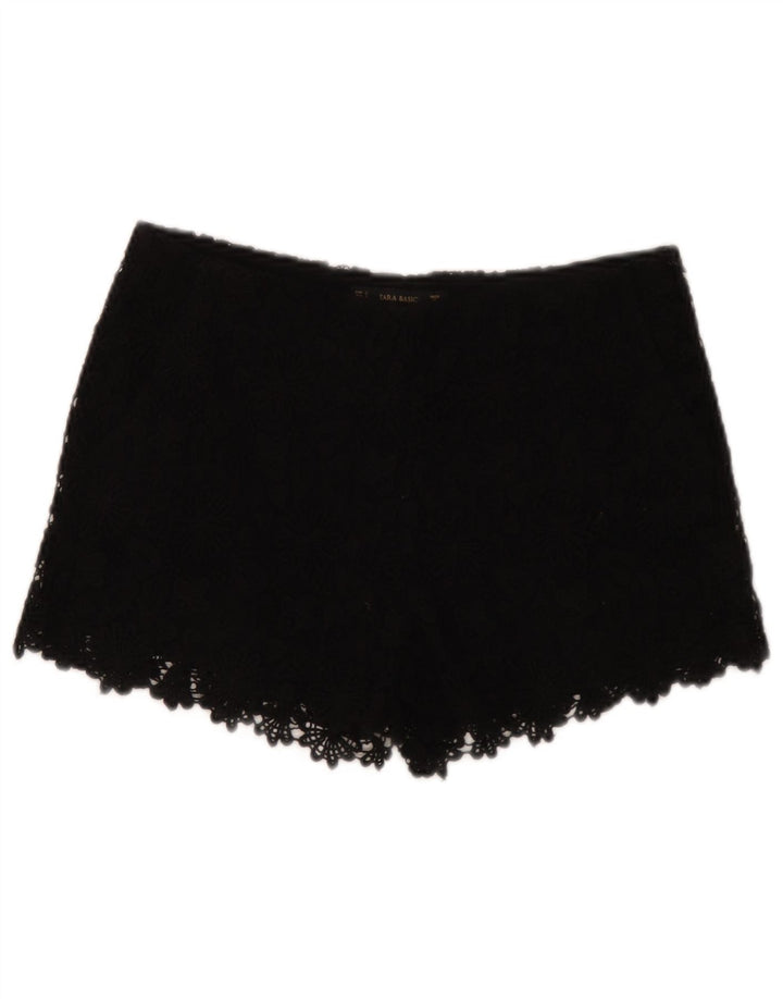Zara Shorts feminino casual pequeno W26 preto floral