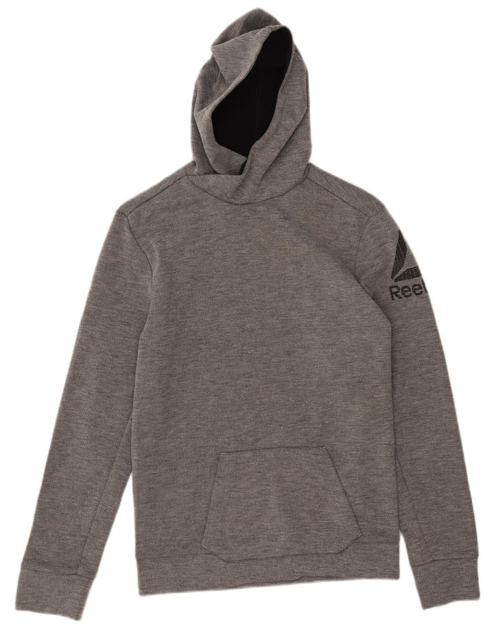 Reebok Mens Graphic Hoodie Jumper XS Poliéster Cinza