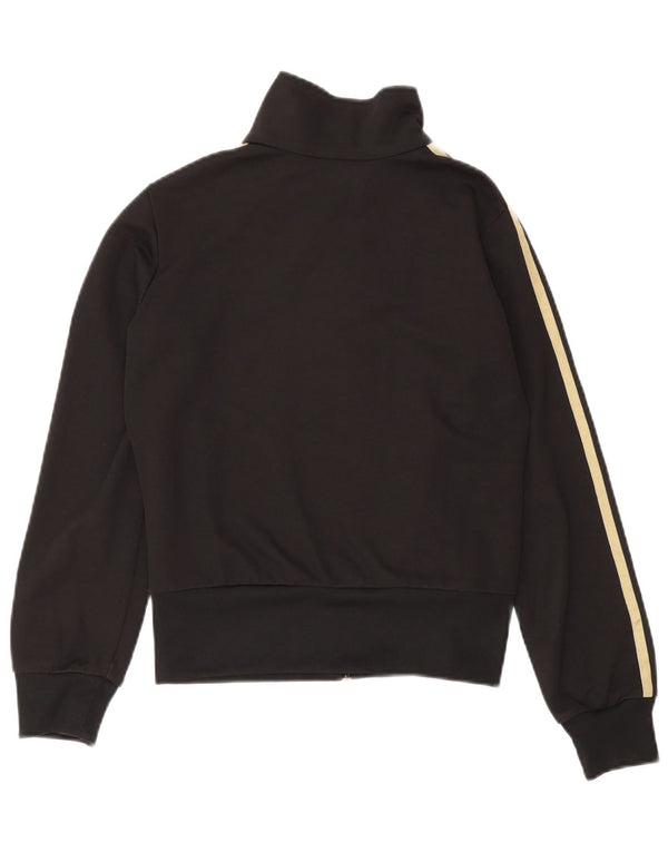 Adidas Womens Tracksuit Top Jacket UK 12 Médio Algodão Preto