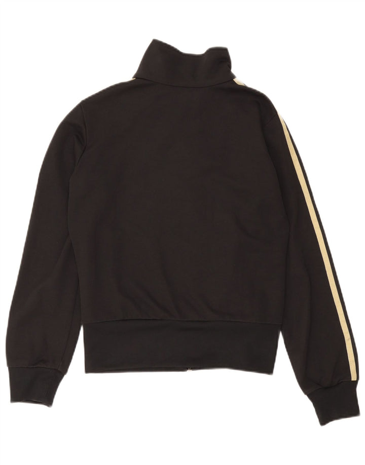 Adidas Womens Tracksuit Top Jacket UK 12 Médio Algodão Preto