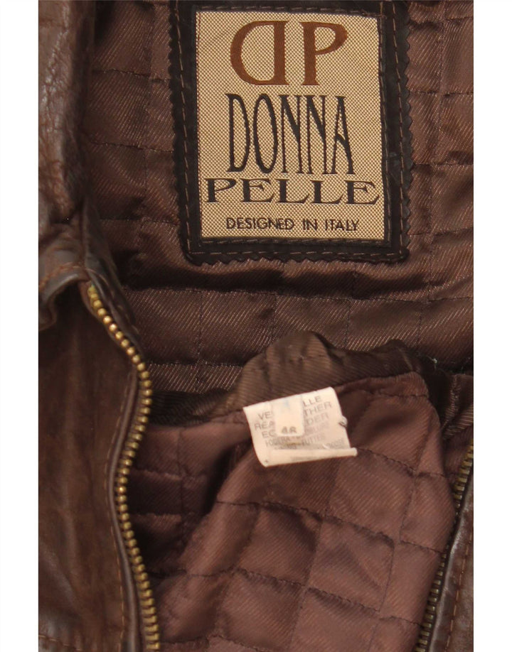 Jaqueta de couro masculina Donna Pelle com ajuste solto IT 46 couro marrom pequeno