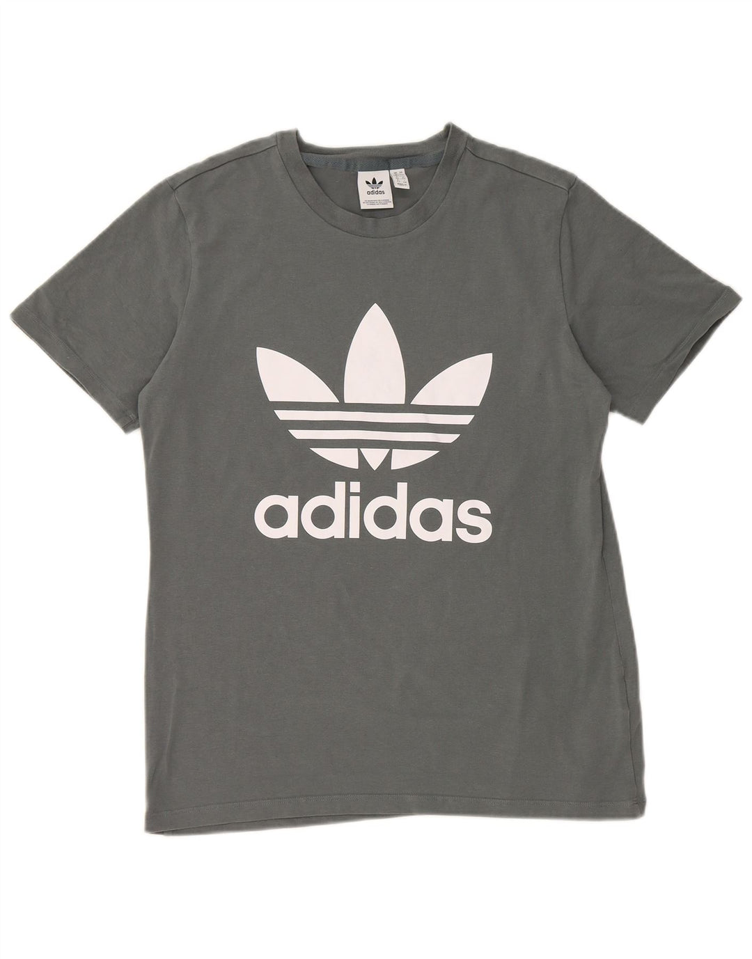 Camiseta feminina ADIDAS com estampa gráfica UK 16 grande algodão cinza