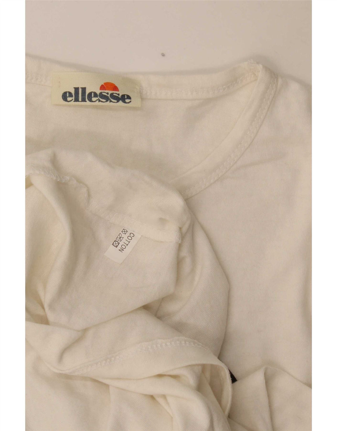 Ellesse Camiseta feminina gráfica Top UK 12 Médio Off White