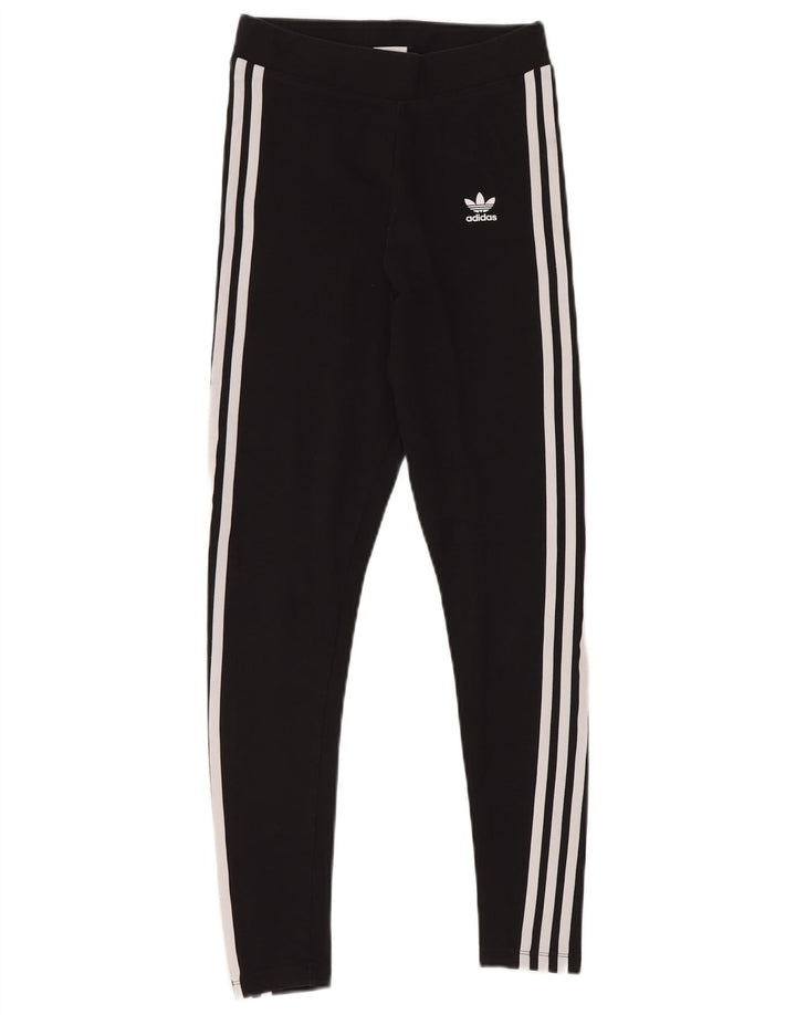 ADIDAS Womens Leggings UK 8 Small Black Cotton