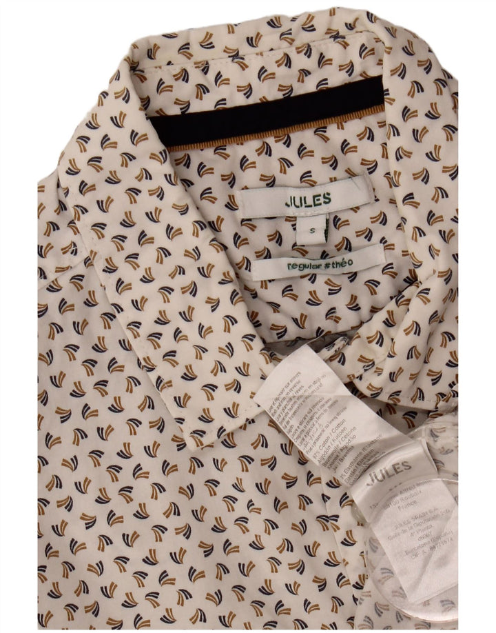 Camisa masculina Jules Abstract Padrão Regular Fit pequena algodão branco