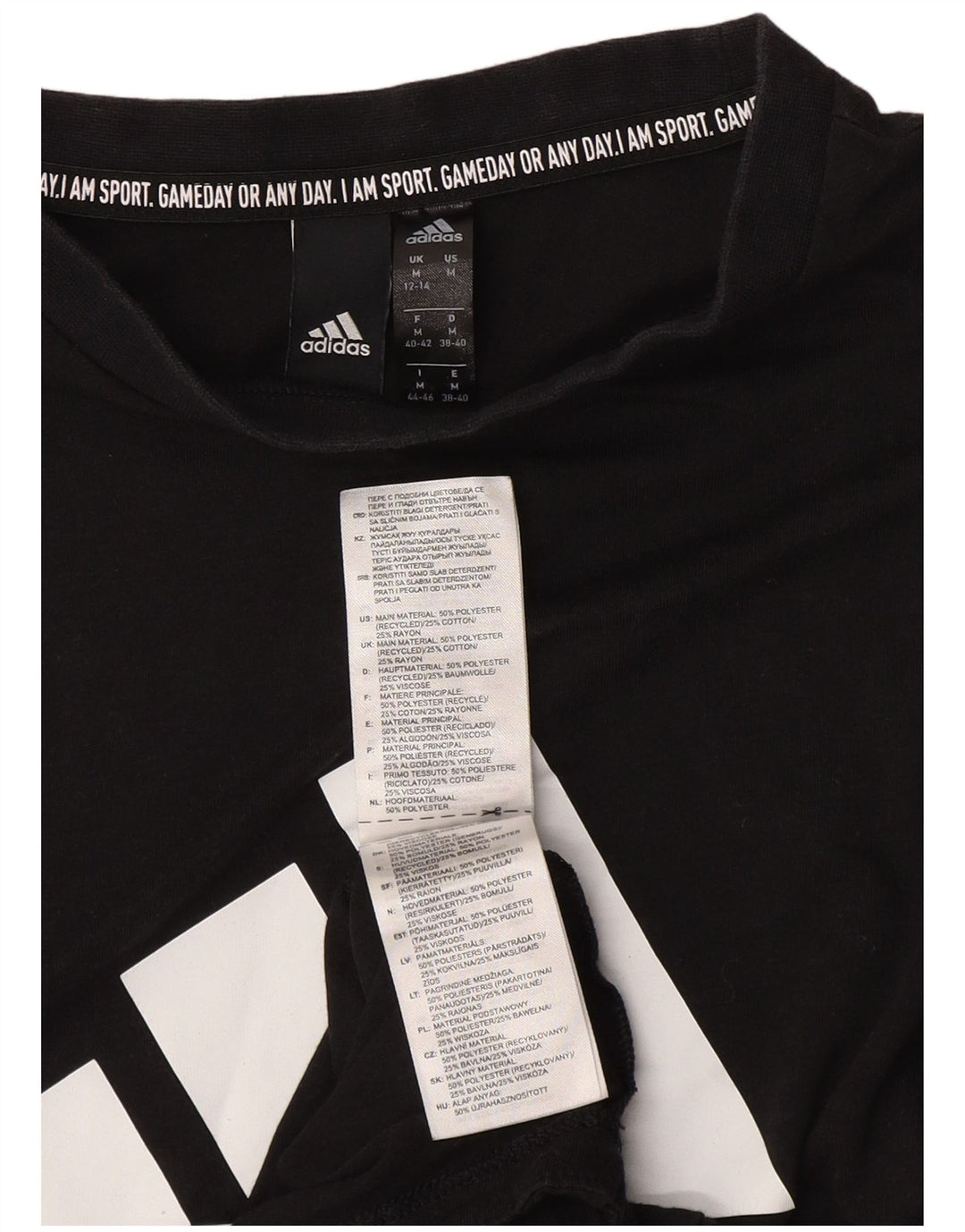 ADIDAS Womens Graphic Vest Top UK 12/14 Médio Preto Poliéster