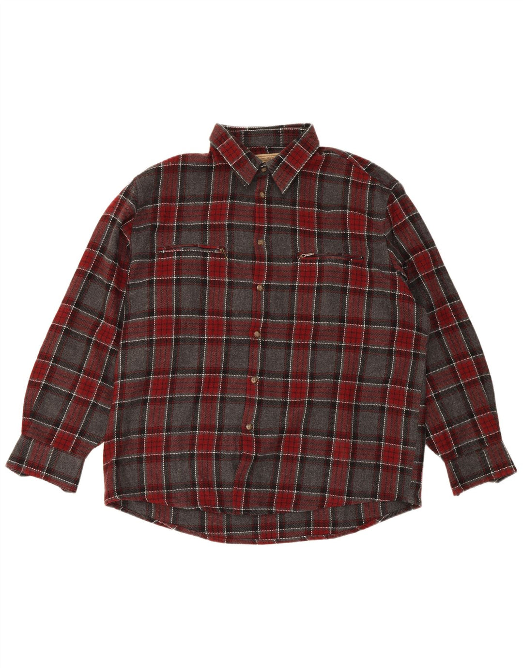 Camisa de flanela masculina do projeto europeu 2XL cinza xadrez acrílico