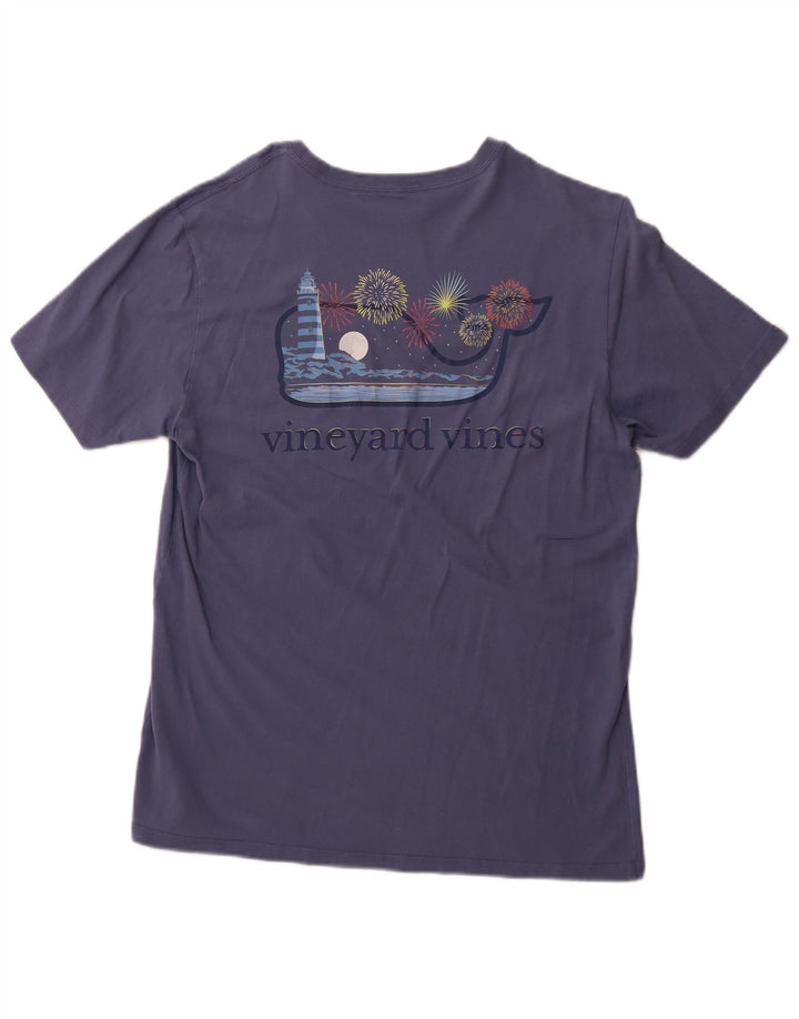 VINEYARD VINES Mens Graphic T-Shirt Top Small Navy Blue Cotton