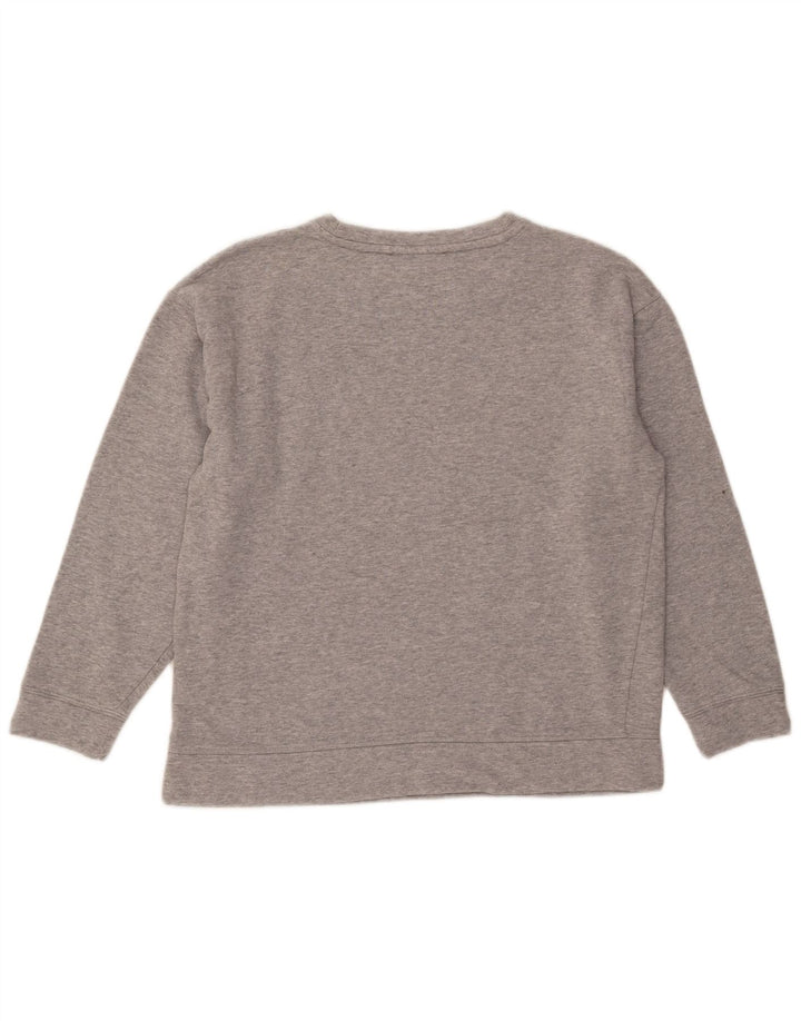 Tommy Hilfiger moletom gráfico feminino jumper UK 14 cinza médio manchado