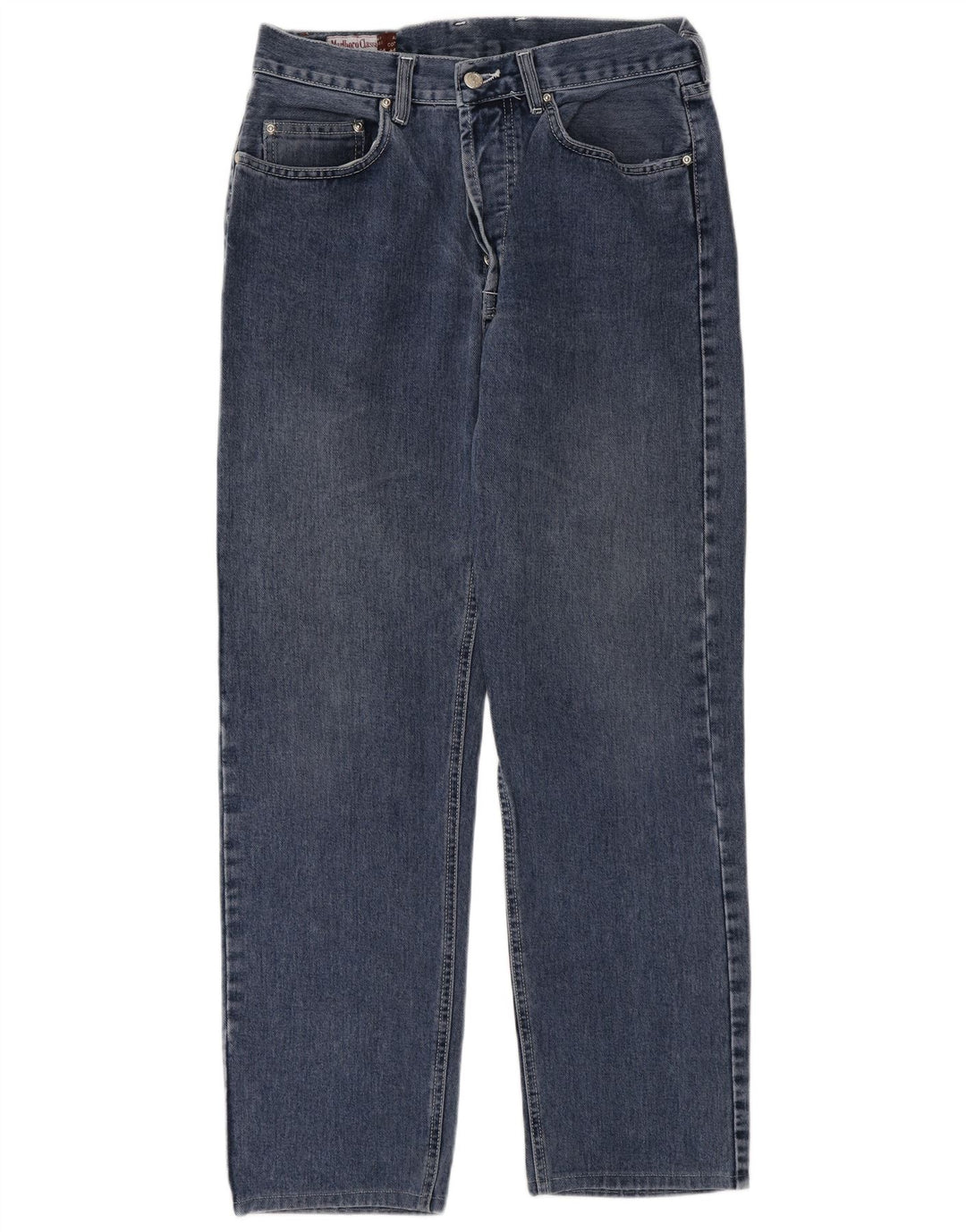 Marlboro Classics Mens Straight Jeans W32 L30 Azul Algodão