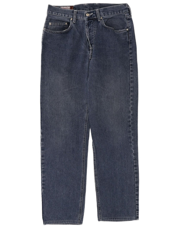 Marlboro Classics Mens Straight Jeans W32 L30 Azul Algodão
