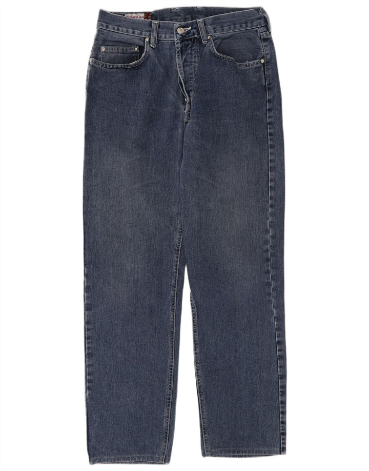 Marlboro Classics Mens Straight Jeans W32 L30 Azul Algodão