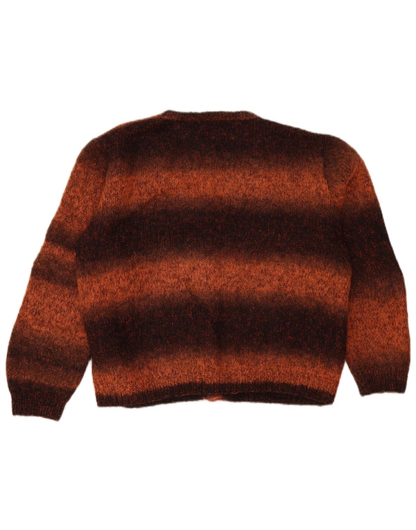 Vintage Womens Cardigan Sweater UK 18 XL Brown Colourblock
